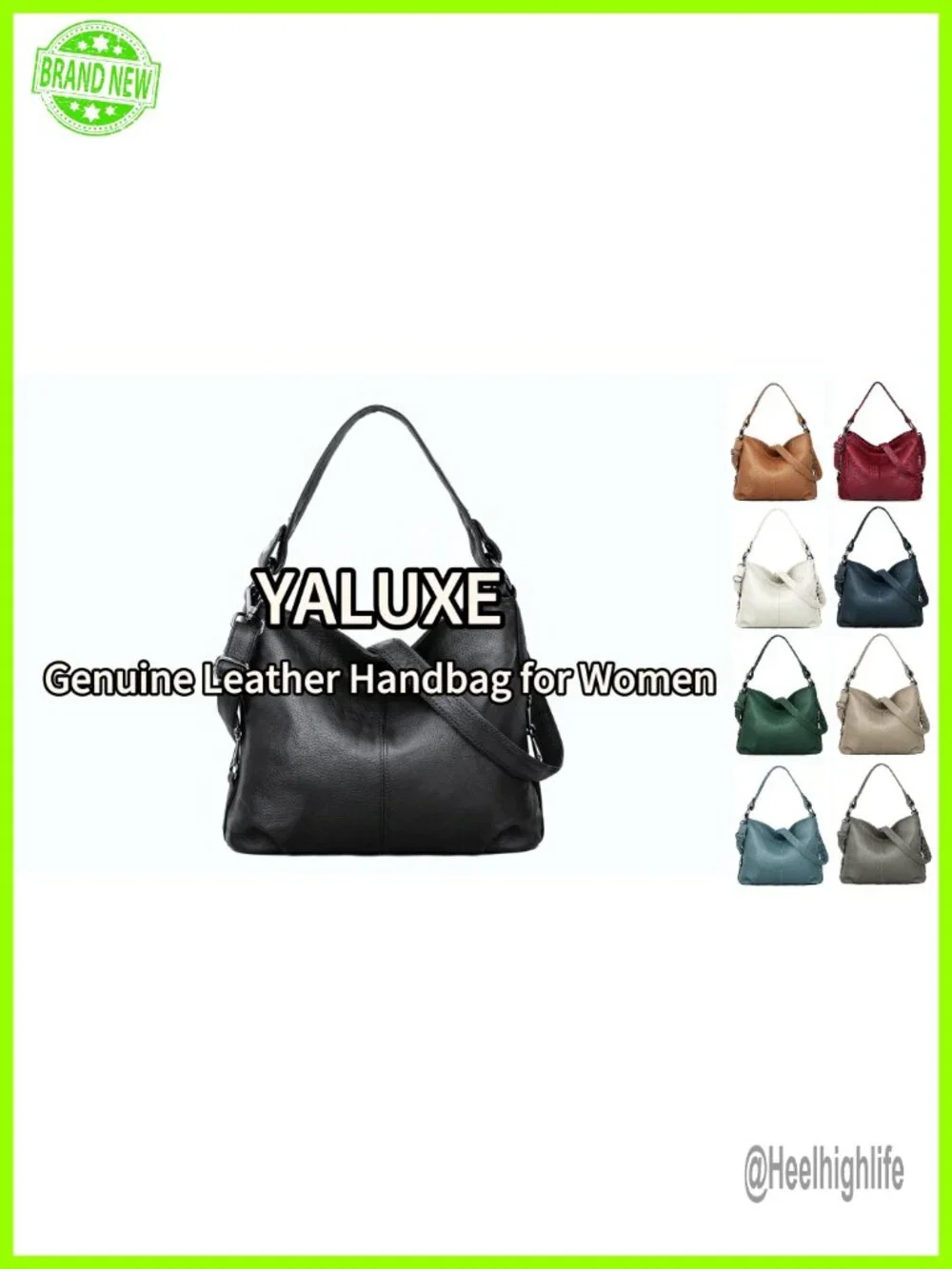 Genuine Leather Shoulder Bag Hobo Handbag Crossbody Purse